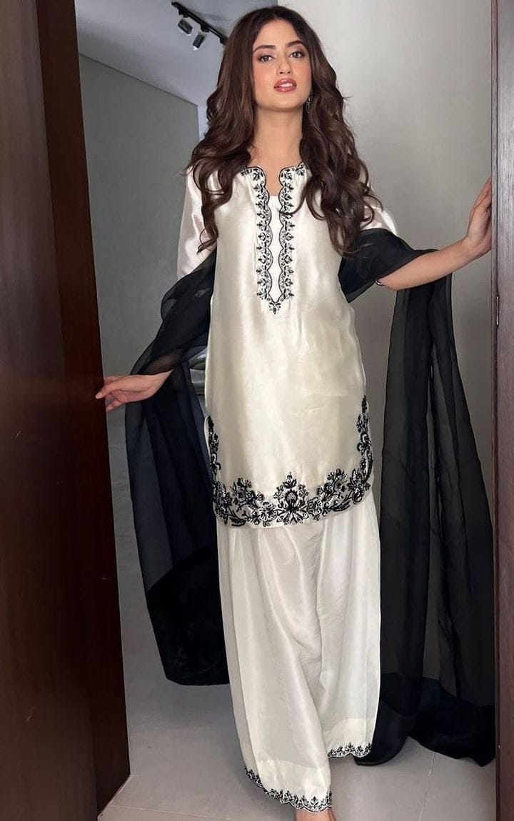 Zahra Silk Embroidered 3-Piece Suit 4